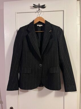 Pencil Stripe Maje Tailored Jacket, Size 2
